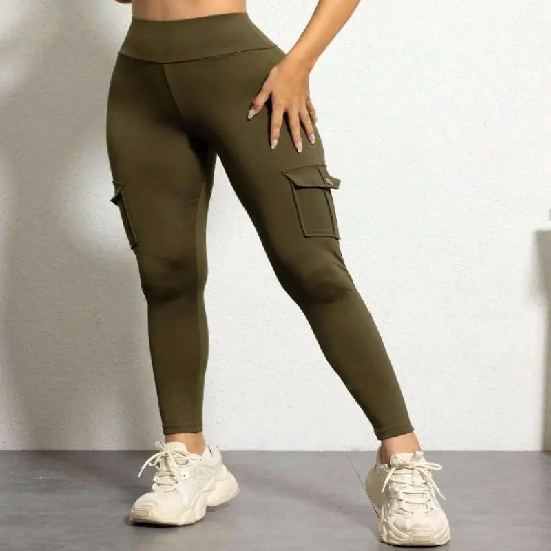Yoga Pants Sports Pants Women Solid Color High Waisted Fitness Yoga Pants