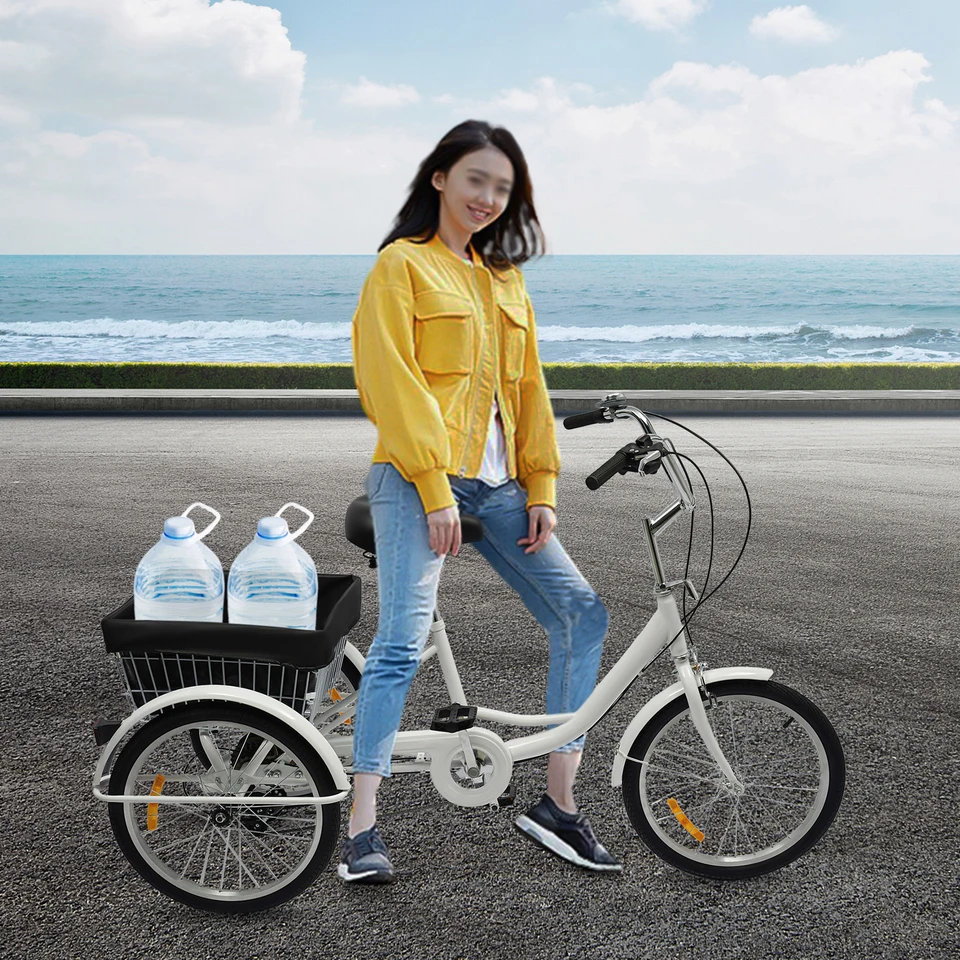 Triciclo Per Adulti Pinuox 20 Pollici - 8 Marce, Portata 110kg Con Cestino | Per Anziani E Donne - Foto 7