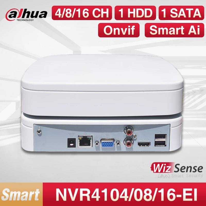 Dahua Mini Wizsense 4/8/16 Channels NVR IP Cameras Smart Ai Security System NVR4104-EI Replaces NVR4104/08/16-4KS2 Support Imou network video recorder