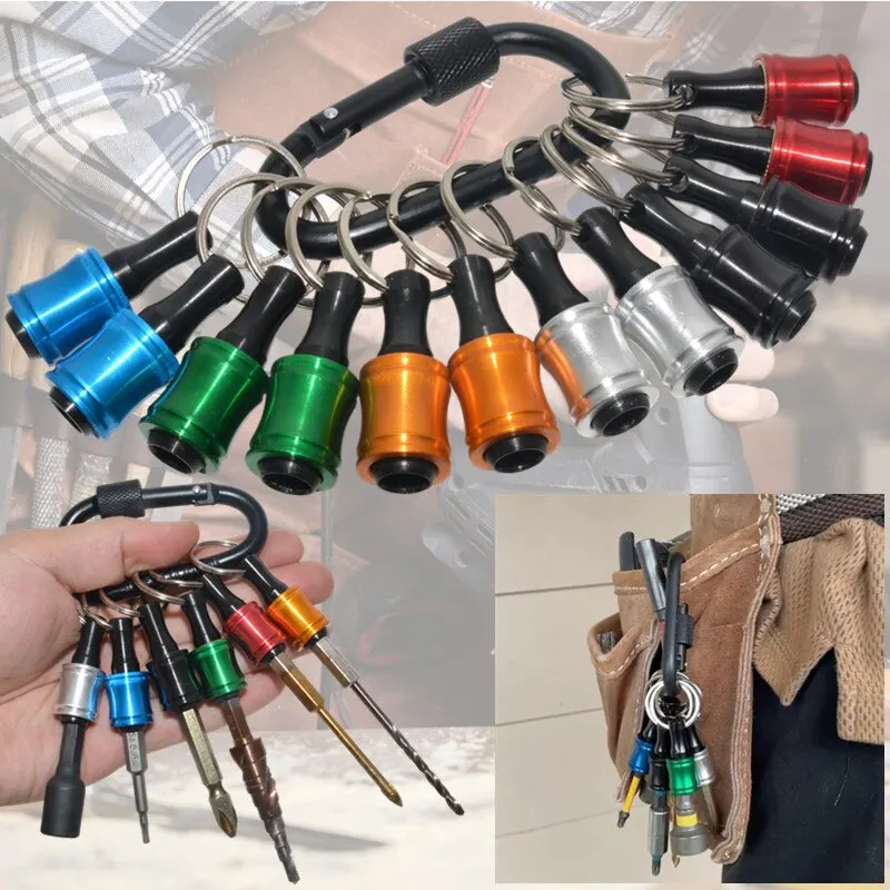Screwdriver Bits Holder 12pcs 1/4 Inch Hex Shank Aluminum Alloy Push to Unlock Light-weight Quick-change Extension Bar