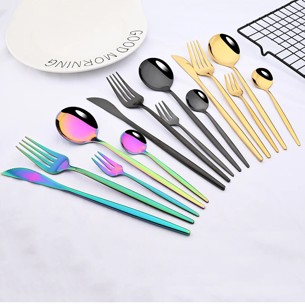 5/30pcs Gold Dinnerware Set Flatware Steak Knife Fork Cutlery Set Stainless  Steel Silverware Set Dishwasher Safe - AliExpress