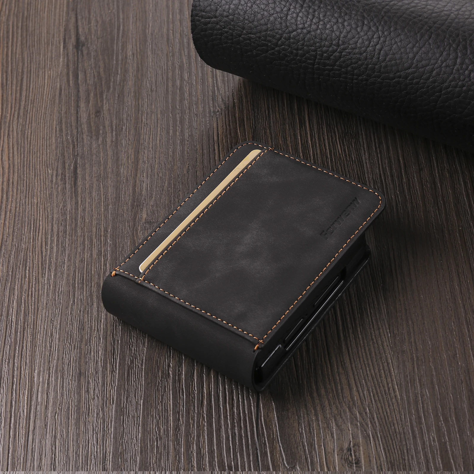 Vintage-Style Luxury Leather Flip Phone Case with Wallet and Magnetic Closure