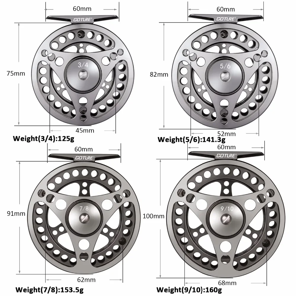 Goture 3/4 5/6 7/8 9/10 Fly Fishing Reel