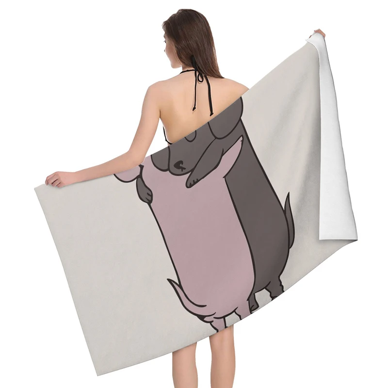 Home bath towels body towels bathroom quick drying microfiber beach Oil painting style man large sports towel cute dog funny 5