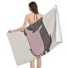 Home bath towels body towels bathroom quick drying microfiber beach Oil painting style man large sports towel cute dog funny 5