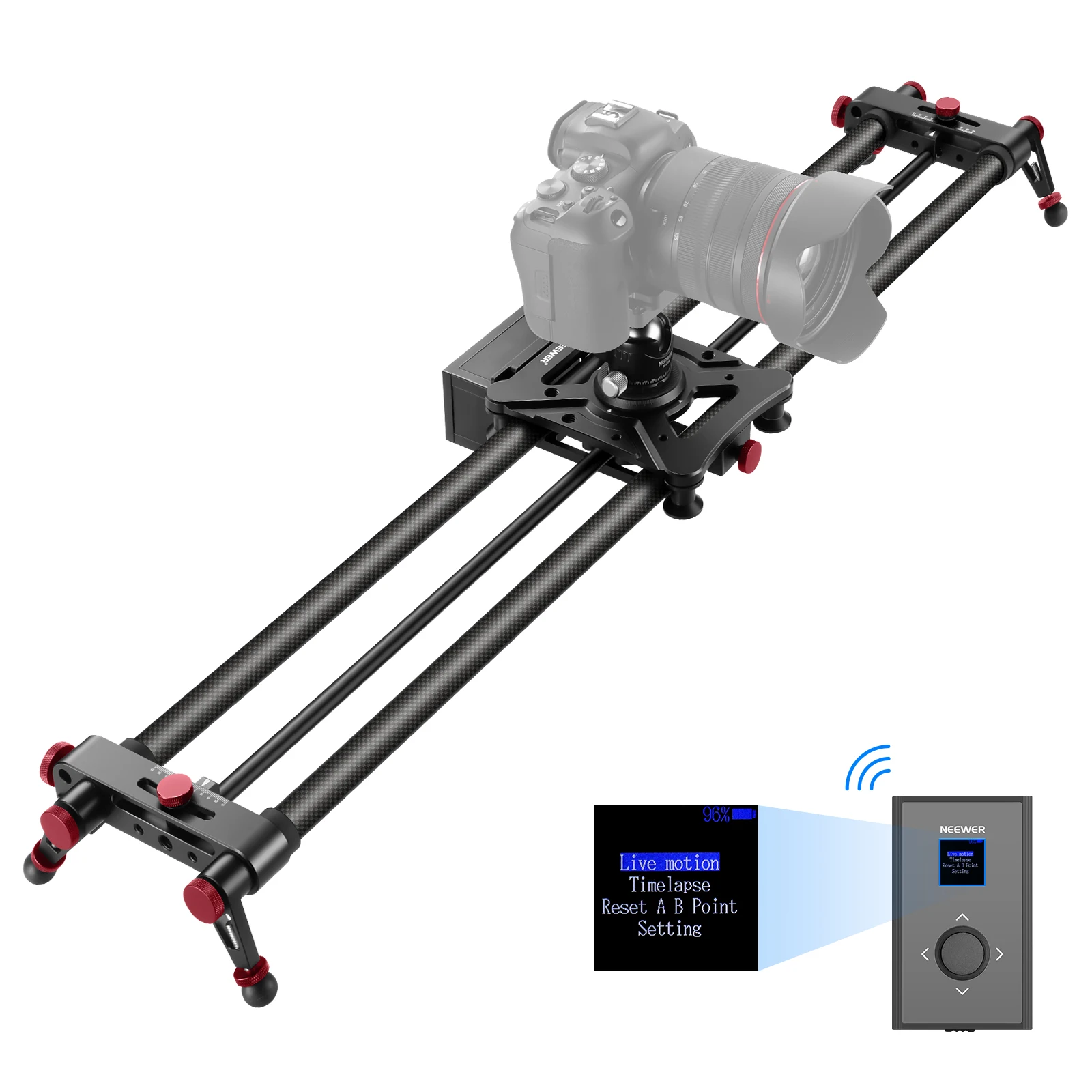 Neewer Camera Slider Aluminum Alloy Dolly Rail Load up to 12 pounds/5.44 kilograms 19.7 inches/ 50 Centimeters with 4 Bearings for Smartphone Nikon Canon Sony Camera 