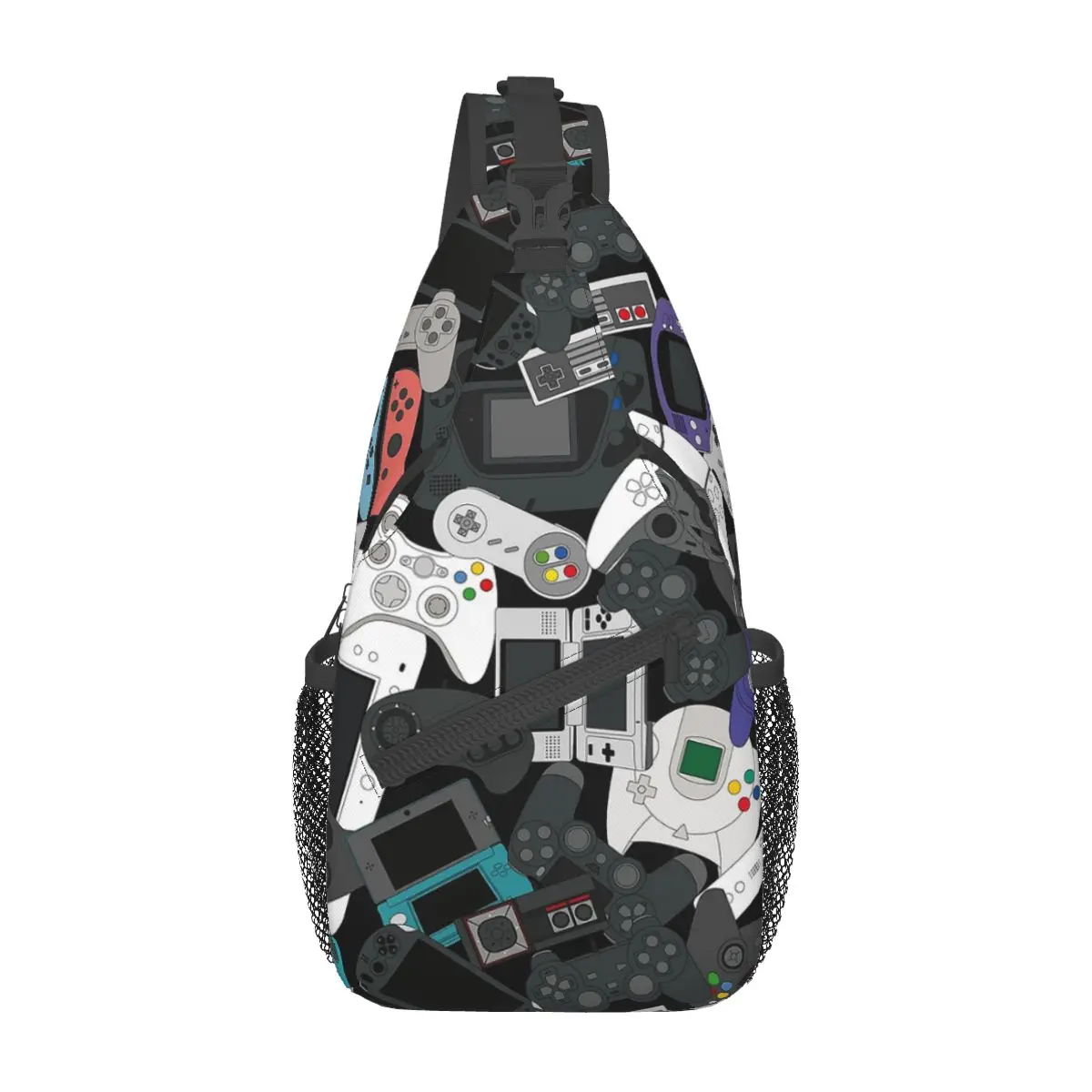 

Gamer Controller All Crossbody Sling Bags Casual Chest Bag Video Game Shoulder Backpack Daypack for Travel Hiking Cycling Bag
