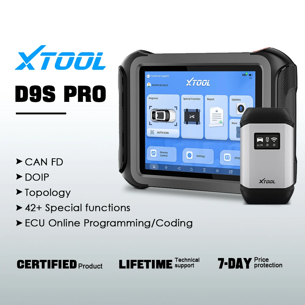 XTOOL D9SPRO 와이파이 진단 도구, 위상 매핑, ECU 코딩 및 프로그래밍, 자동차 스캐너, CANFD DOIP 프로토콜, VAG 가이드