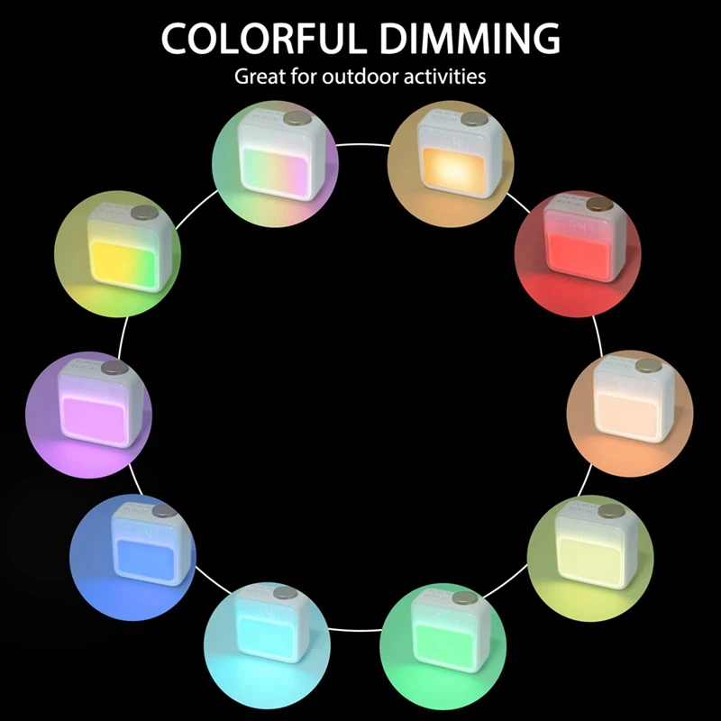 수면 보조 및 야간 조명이 있는 무거운 침목용 알람 시계, 깨우기 소리 및 RGB 색상, 충전식 듀얼 알람 FS-PHFU