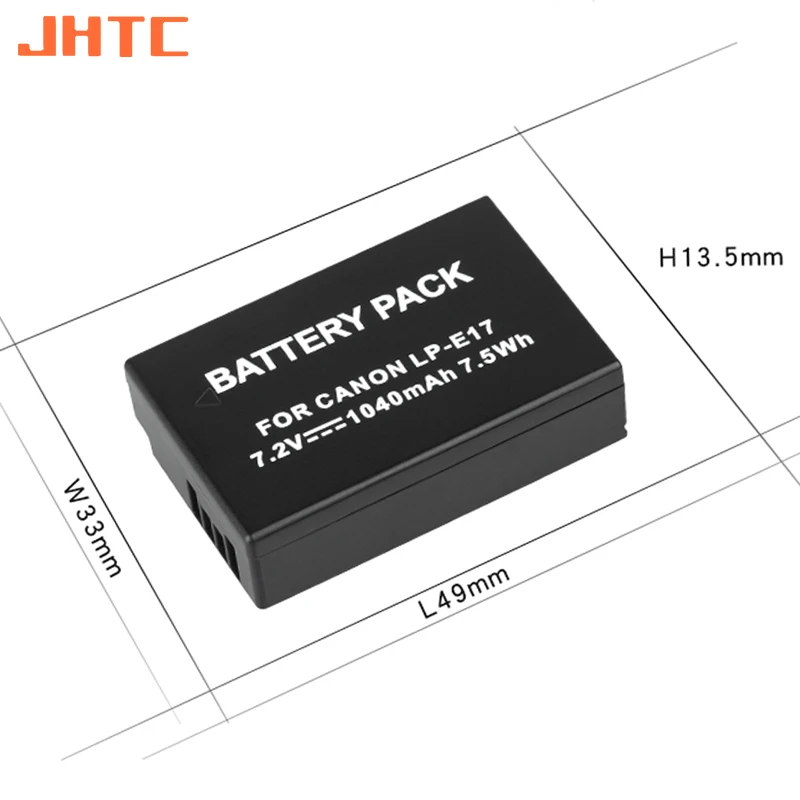 Bateria para Canon Eos m3 m5 750d 760d T6i T6s 8000d Beijo X8i 1040mah Lpe17 Baterias da Câmera Jhtc-lp-e17 - Image 5