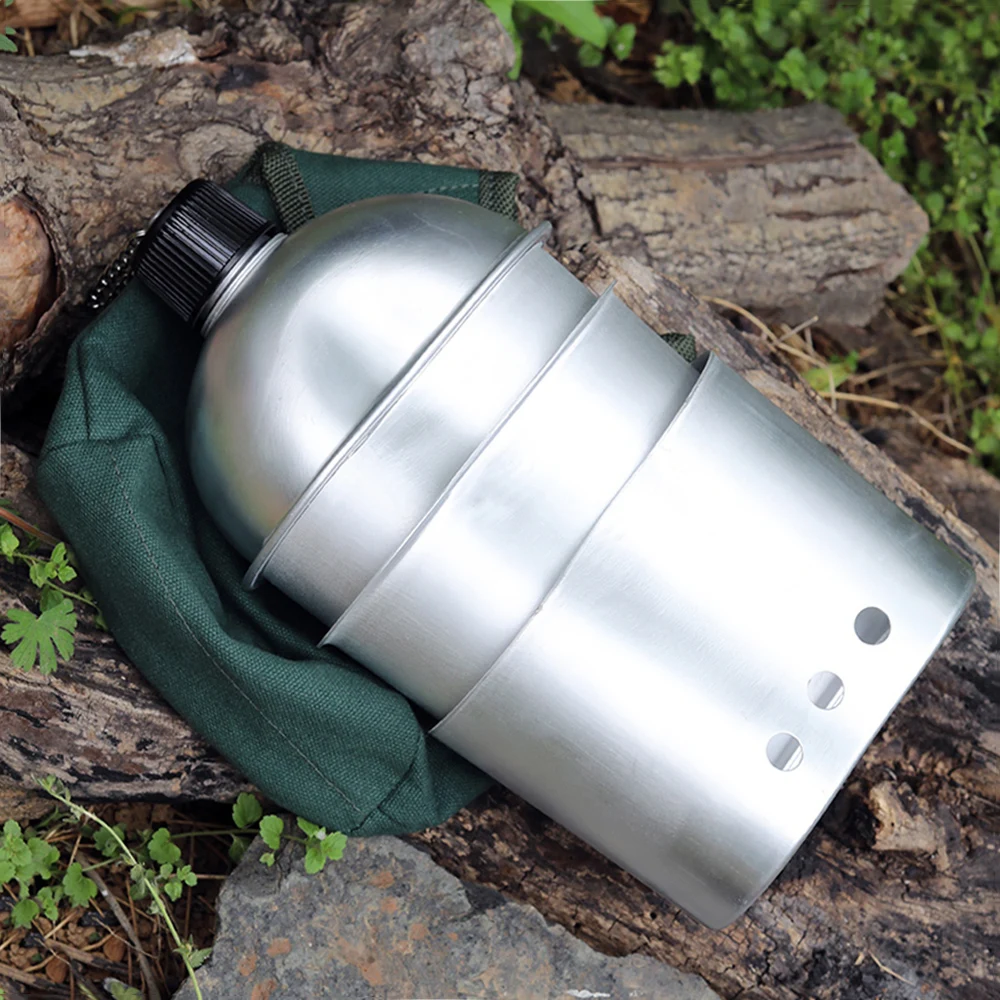 Kit De Cuisine Militaire 4 Pièces - Cantine, Tasse, Réchaud & Pochette Pour Camping Survie