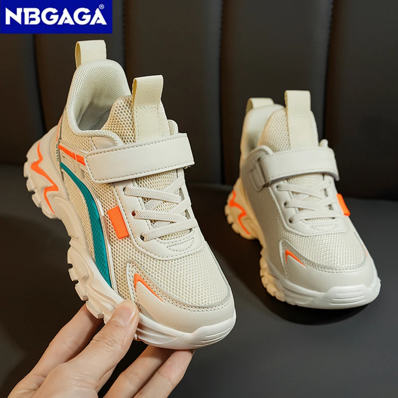 Lightweight Children's Black Sneakers Breathable Mesh for Boys School Casual Walking Shoes Non slip Sport Kids Girl Running Shoe 3