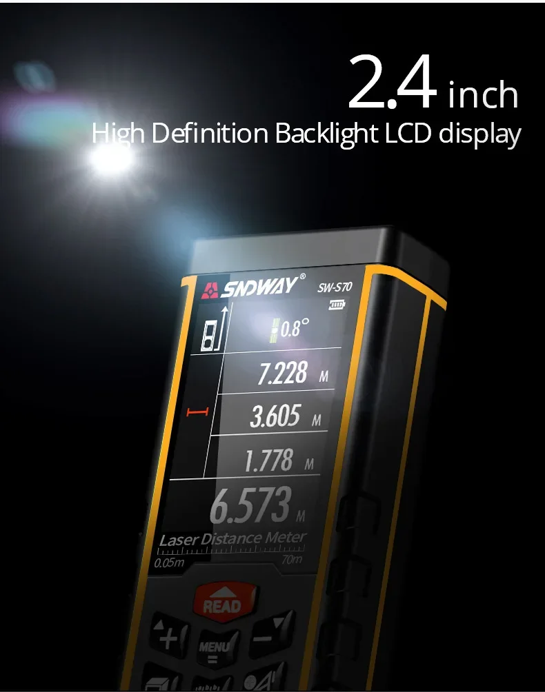 SNDWAY 80m 120m Laser Distance Meter Tape measure Digital Camera Function Laser