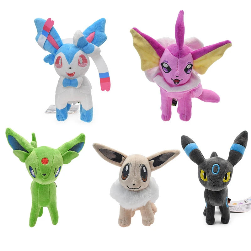 22 New Style Eevee Pokemon Plush Toy Standing Shiny Sylveon Vaporeon Espeon Pikachu Stuffed Doll Animal Christmas Kids Gift Aliexpress