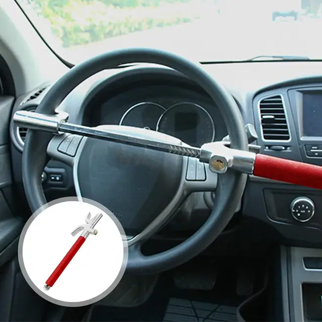 Turnart Blocca Sterzo per Auto, Auto Realizzato In Acciaio Inossidabile Con 3 Chiavi (Multicolore