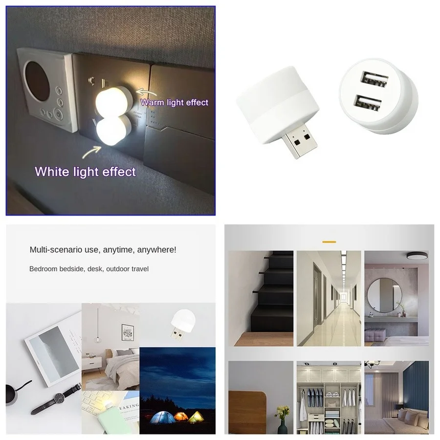 LED Light Night Light Mini Night Light Book Light Mini LED Light LED Desk Lamp Muunnn USB Plug Lamp Small Night Light Computer Mobile Power Charging Mini Book Lamps LED Eye Protection Square Reading Light