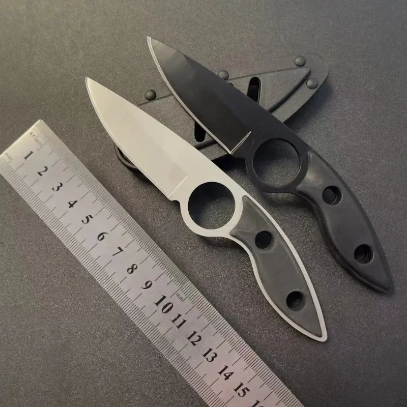 New outdoor multi-function straight knife, portable EDC small straight knife, camping self-defense survival knife with K sheath 2