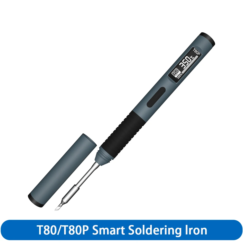 T80 Smart Soldering Iron 100W Adjustable Temperature Portable Precision welding tool Compatible C210 C245 SH02 Series Tips 5