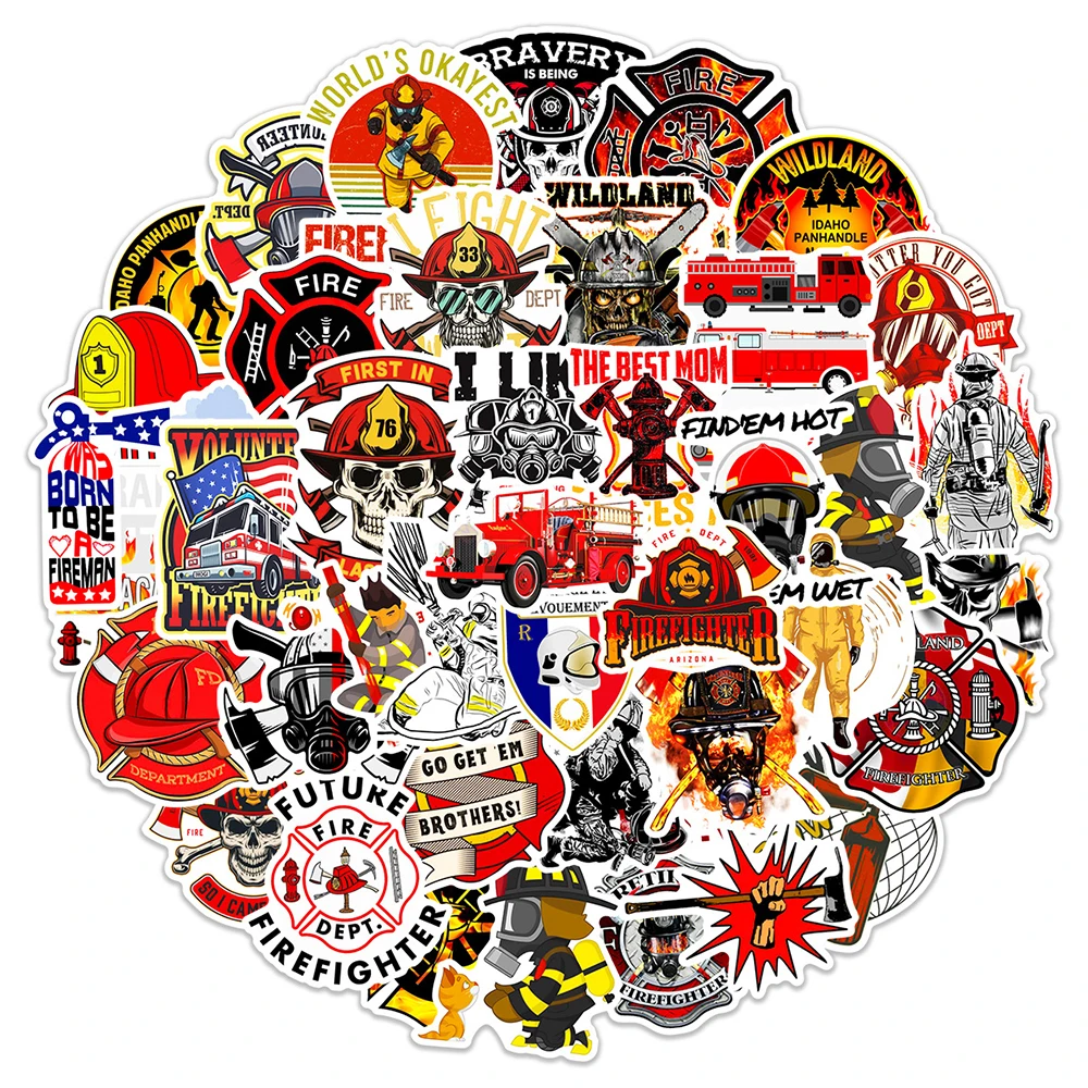 10/30/50pcs Firefighter Style Cartoon Stickers Brave Fireman Fire Trucks Decals for Phone Guitar Diary Sticker Kids Toys cartoon stickers decorative stickers self adhesive stickers custom stickers stationery stickers anime stickers paper stickers adhesive stickers decorative labels stickers animal stickers