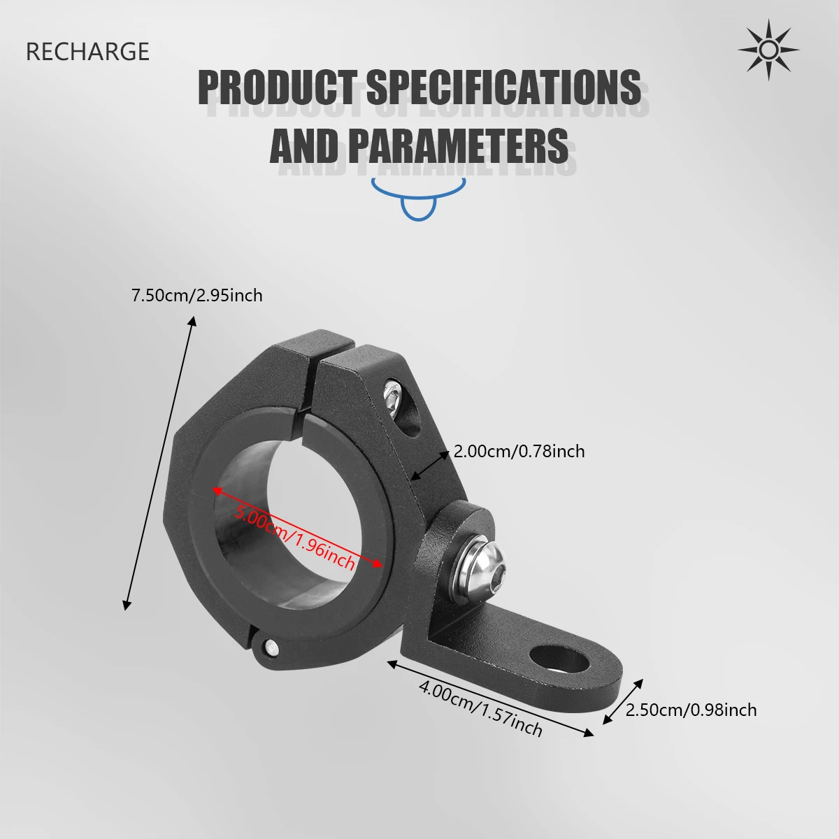 UTV ATV Whip Light Flag Mount Bracket Support Stent for 1.5"/1.65"/1.75"/1.85"/2" Roll Bar Motorcycle Headlight Fog Light Mount