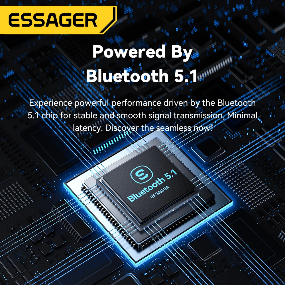 Essager 2-in-1 Bluetooth 오디오 수신기 송신기 무선 Bluetooth 5.1 이어폰 TV 차량용 3.5mm AUX 오디오 어댑터 스테레오