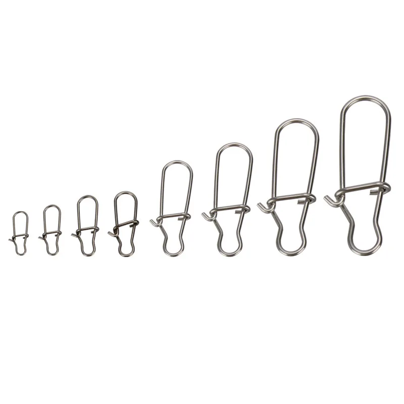25PCS Strengthend Stainless Steel Safety Snap Fast Clip Lock Fishing Lures  Fishhooks Connector Fishing Tackle Accessories