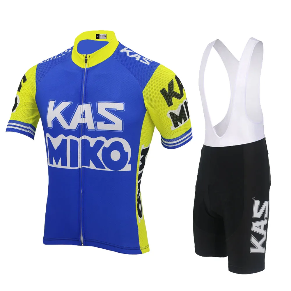 KAS Team Cycling Jersey Set Summer Cycling Clothing Men Road Bike Shirt Suit Bicycle Bib Shorts MTB