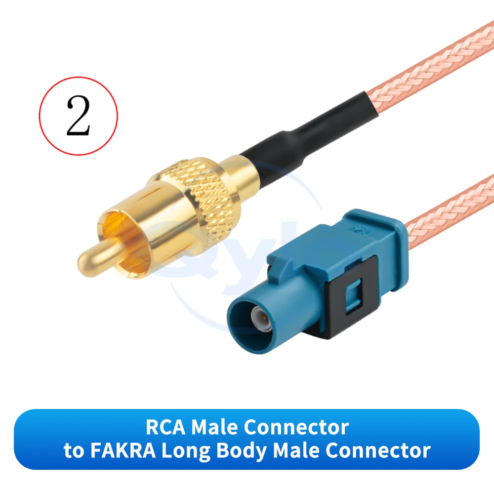 RCA zu FAKRA Wasserdichter Stecker/Buchse RG316 Braun Versilbertes Kabel Fahrzeug 360-Grad-Panoramakamera-Kabel (1 Stück) – Detail 3