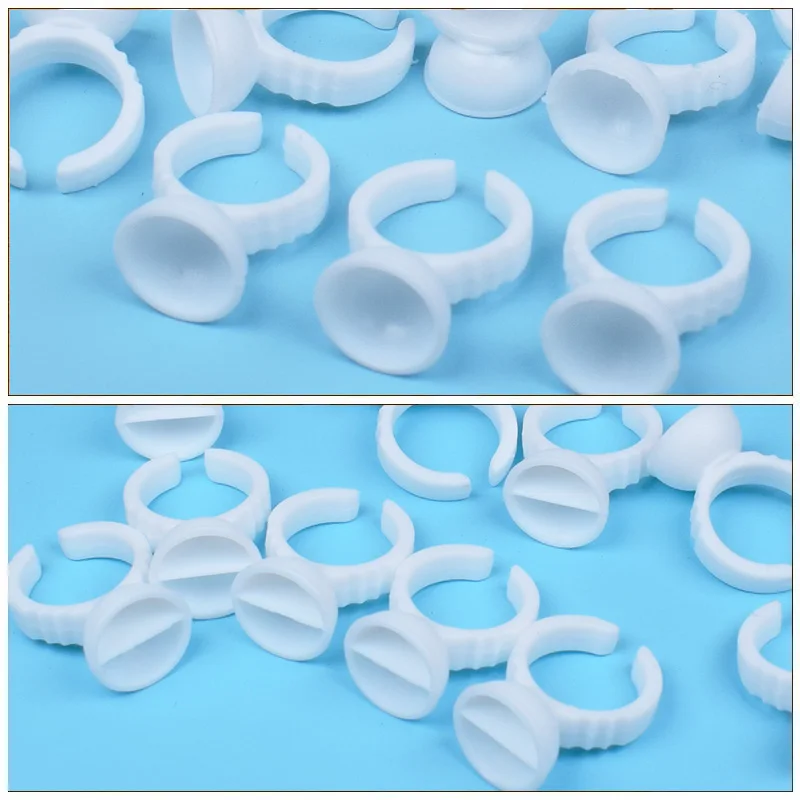 Wholesale 100Pcs Disposable Eyelash Extension Glue Rings,Eyelash Extension Glue Holder Holder glue container Tattoo Pigment