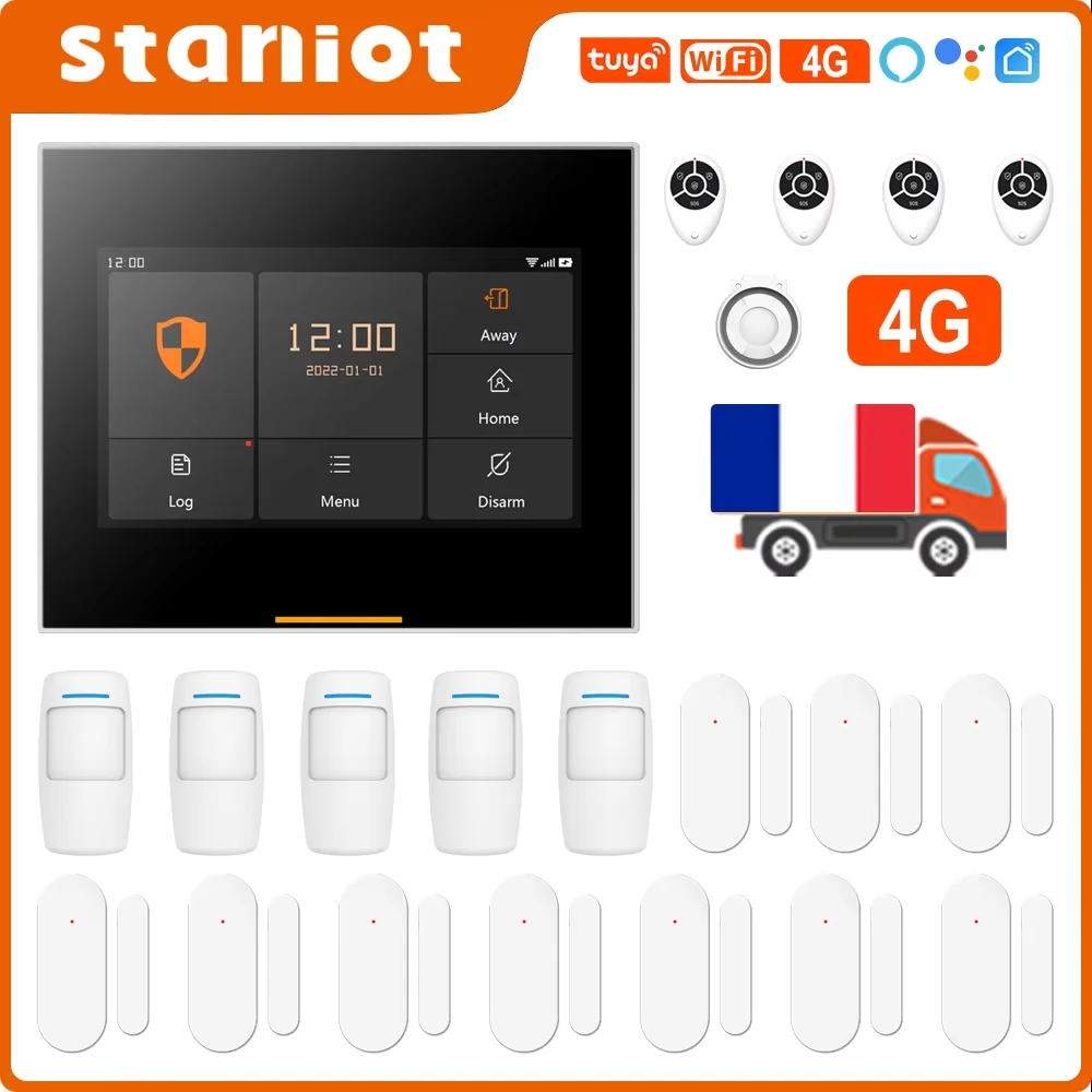 Security Alarm 433MHz Wireless Wifi 4G Smart Home Security Alarm System for Garage Residential