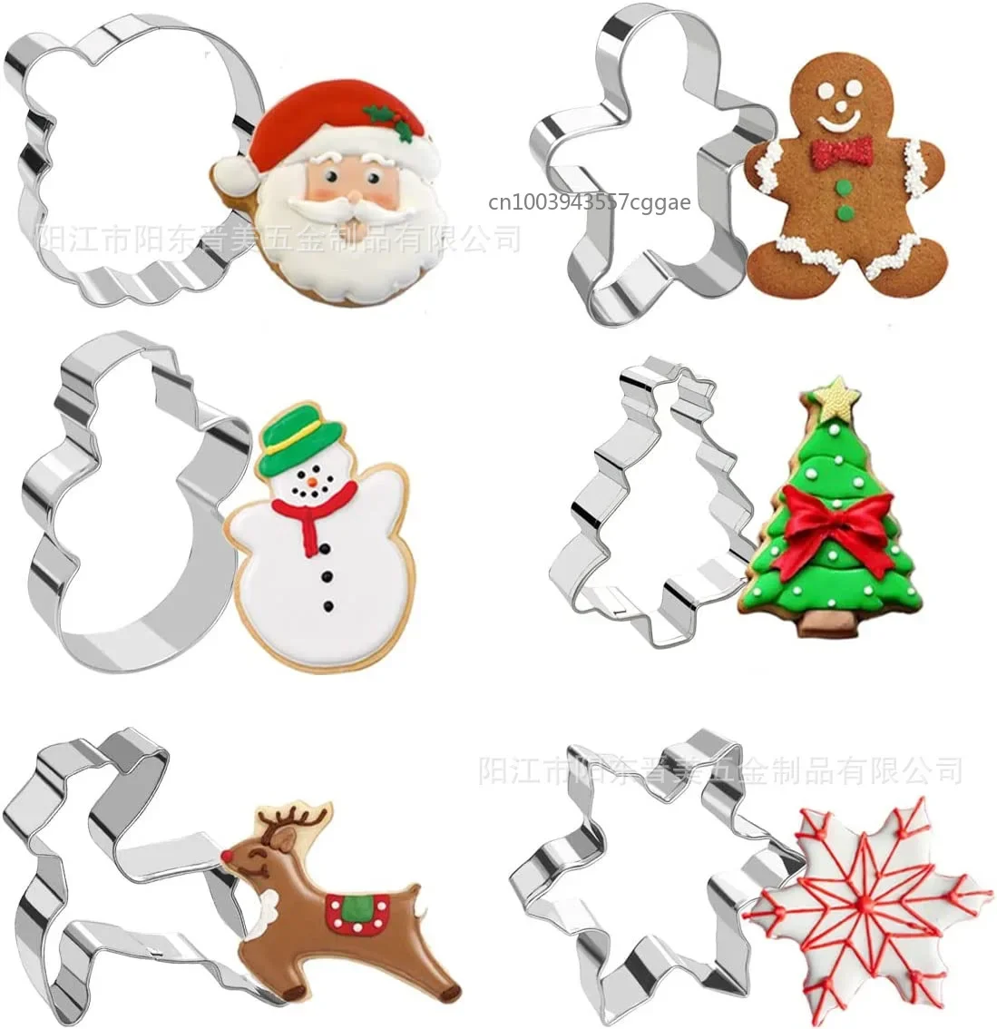 Christmas Cookie Cutter Gingerbread Xmas Tree Mold Christmas Cake Decoration Tool Navidad Gift DIY Baking Biscuit Mould 6Pcs/set