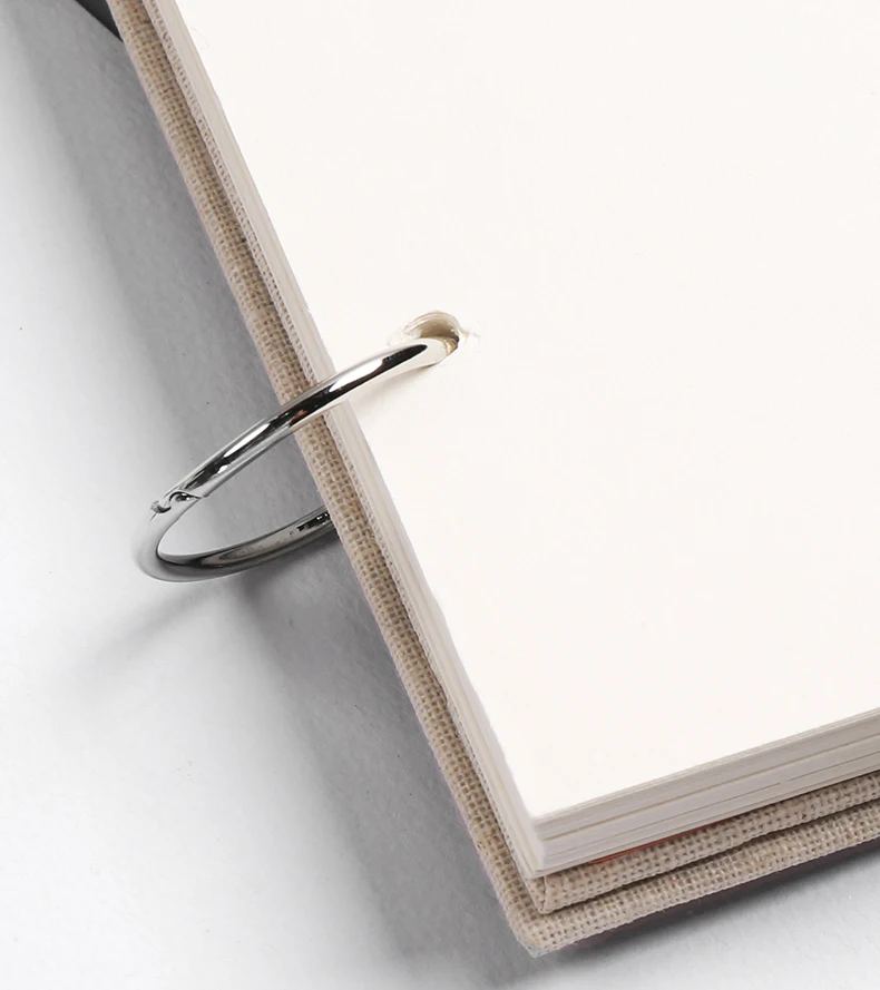 Ringgebundenes Loseblatt-32-K-verdicktes Skizzenbuch mit 16 Karat Leineneinband, professionelles Malbuch, 160 g/m2, 60 Blatt, 120 Seiten – Detail 8