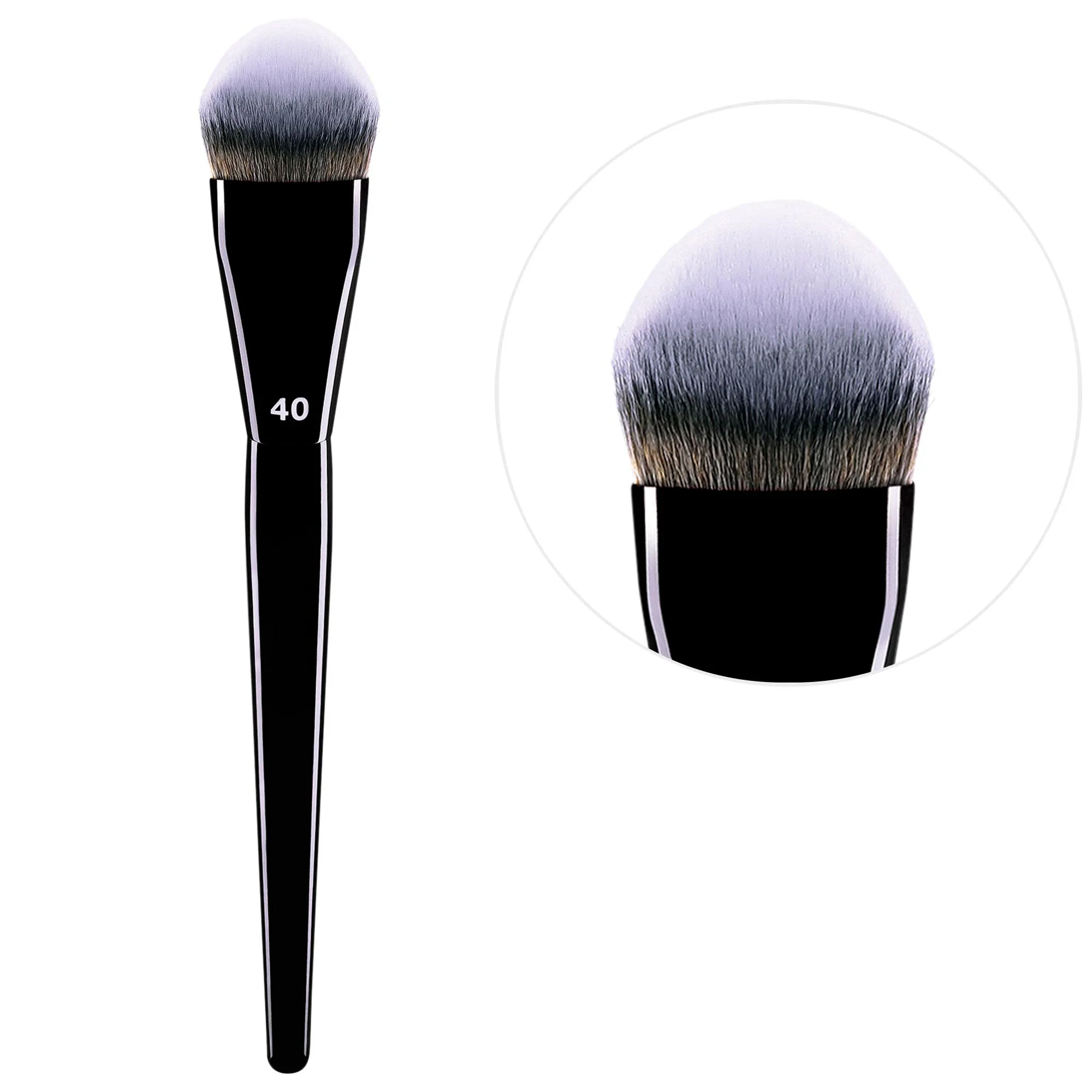 PRO Foundation Brush 40 - Black Flawless Flexible Synthetic Makeup Brush for Liquid and Cream Products