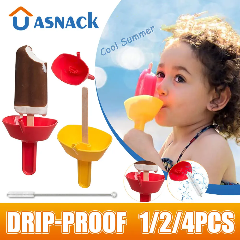 New Drip-Proof Popsicle Rack Drip Free Ice Holder No Mess Free Frozen Treats Rack Popsicle Holder with Straw For Kids Ice Cream