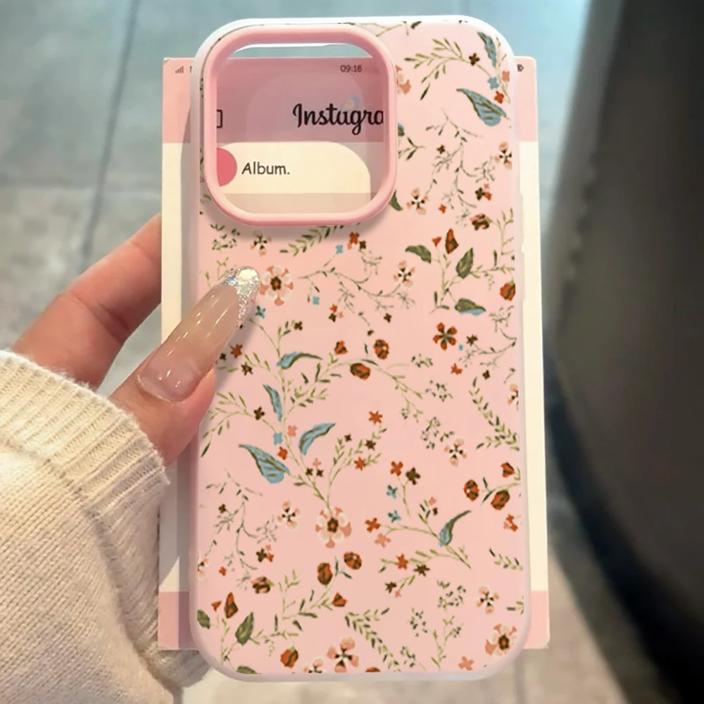 Small Floral Print Silicone Phone Case Cover