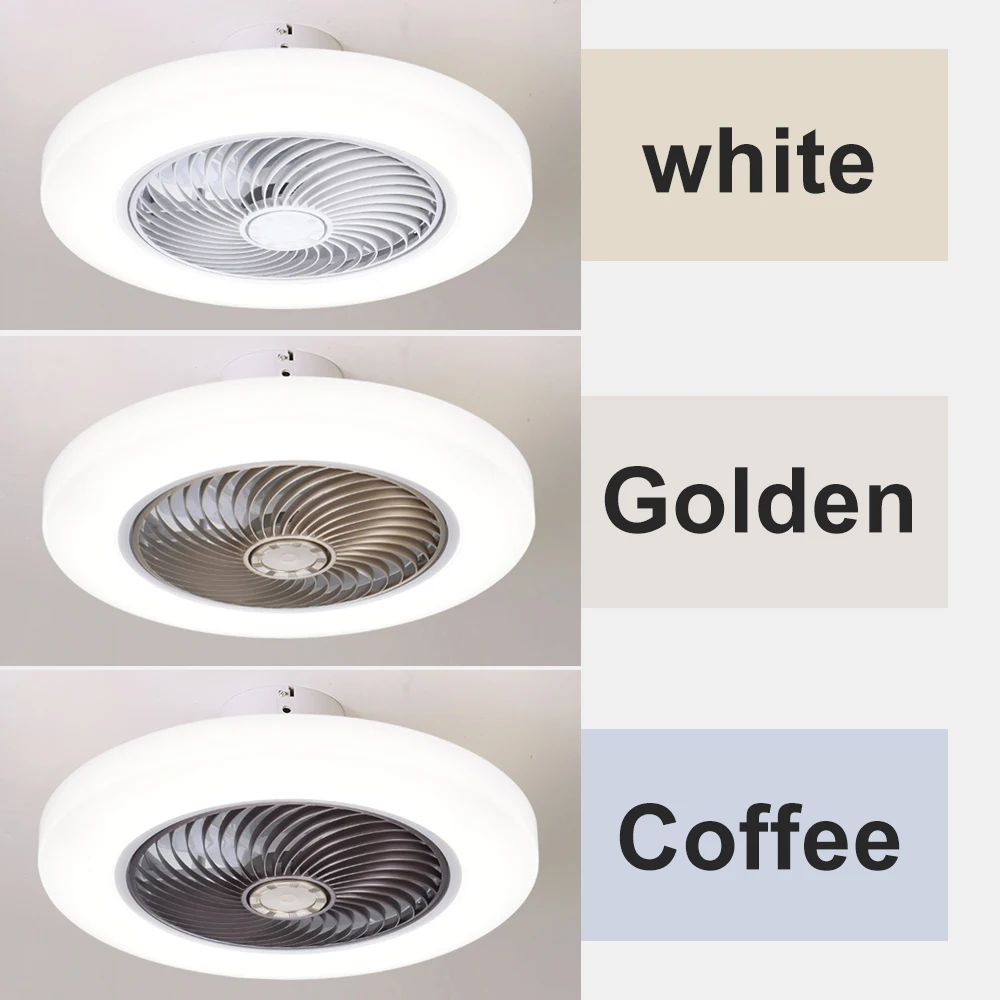 Smart Ceiling Fan Fans With Lights Remote Control Bedroom Decor Ventilator Lamp 52cm Air Invisible Blades Silent 3