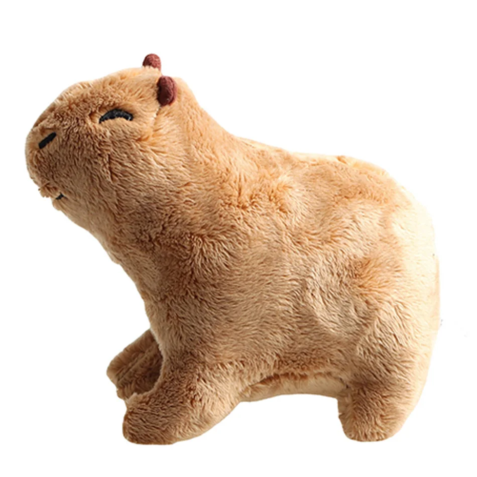 ? 18-30cm Capybara 플러시 시뮬레이션 Capibara 애니메이션 푹신한 장난감 박제 동물 부드러운 인형 어린이 생일 선물 보내기 스티커