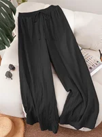 Plus Size Women's Elastic Waist Loose Fit Lightweight Casual Pants Comfortable Relaxed Style Versatile Everyday Wear - Image 6