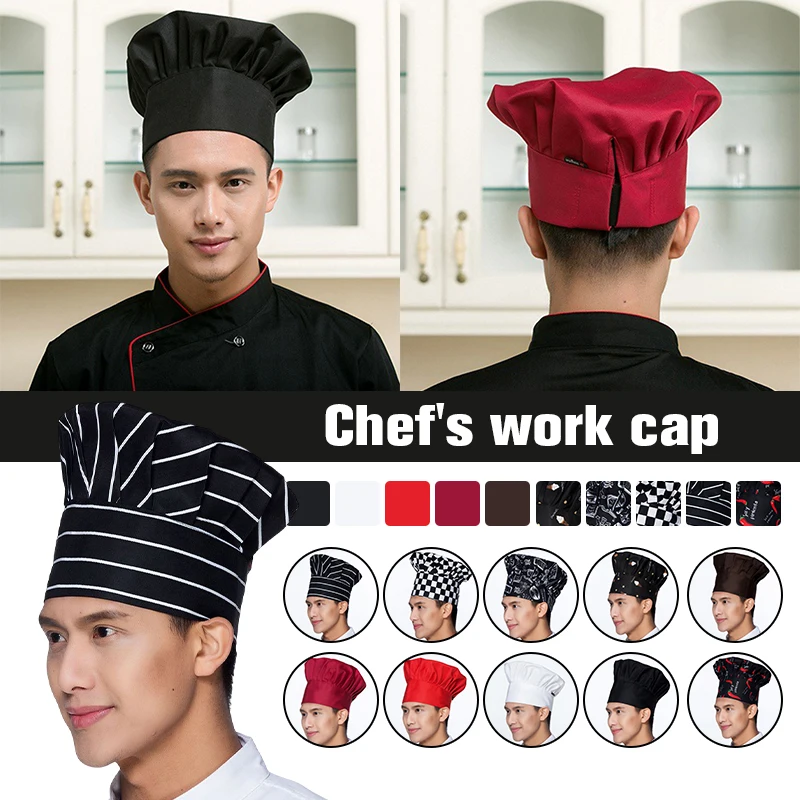 

Professional Chef Hat Restaurant Kitchen Cook Hats Hotel Cafes Waiter Cap Cooking BBQ Caps Catering Services Accessories