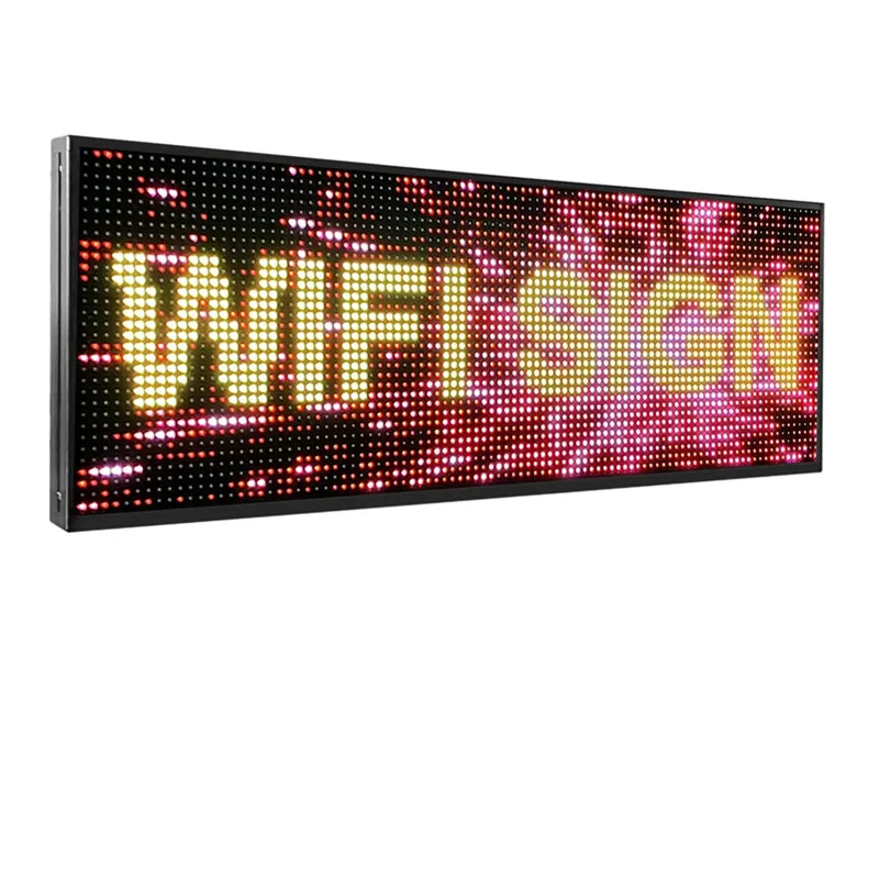 Poster LED A Colori Per Esterni 99x35 Cm – Schermo Scorrevole Programmabile Via WiFi E Telefono, Alta Luminosità 4500CD, Impermeabile – Ideale Per Negozi E Pubblicità