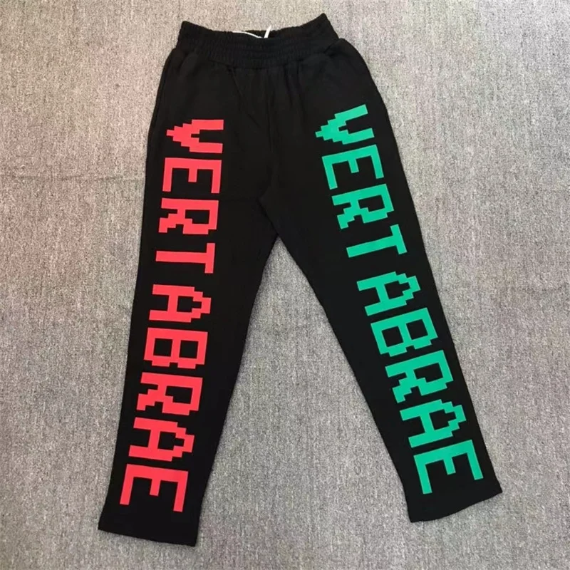 

23SS Vertabrae Three-Dimensional Letter Embossed Printing High Street 1:1 Pure Cotton Label Couple Sports Casual Pants