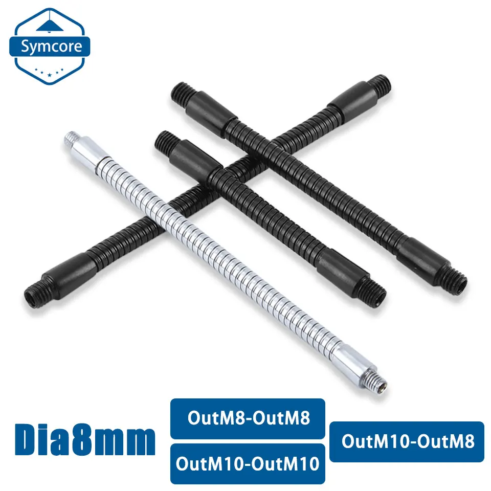 Хроматизированный M8 M10 Соединительный разъем Dia8 мм светодиодный шланг гибкий металлический шланг шланг змеевиковый шланг DIY лампа прожектор