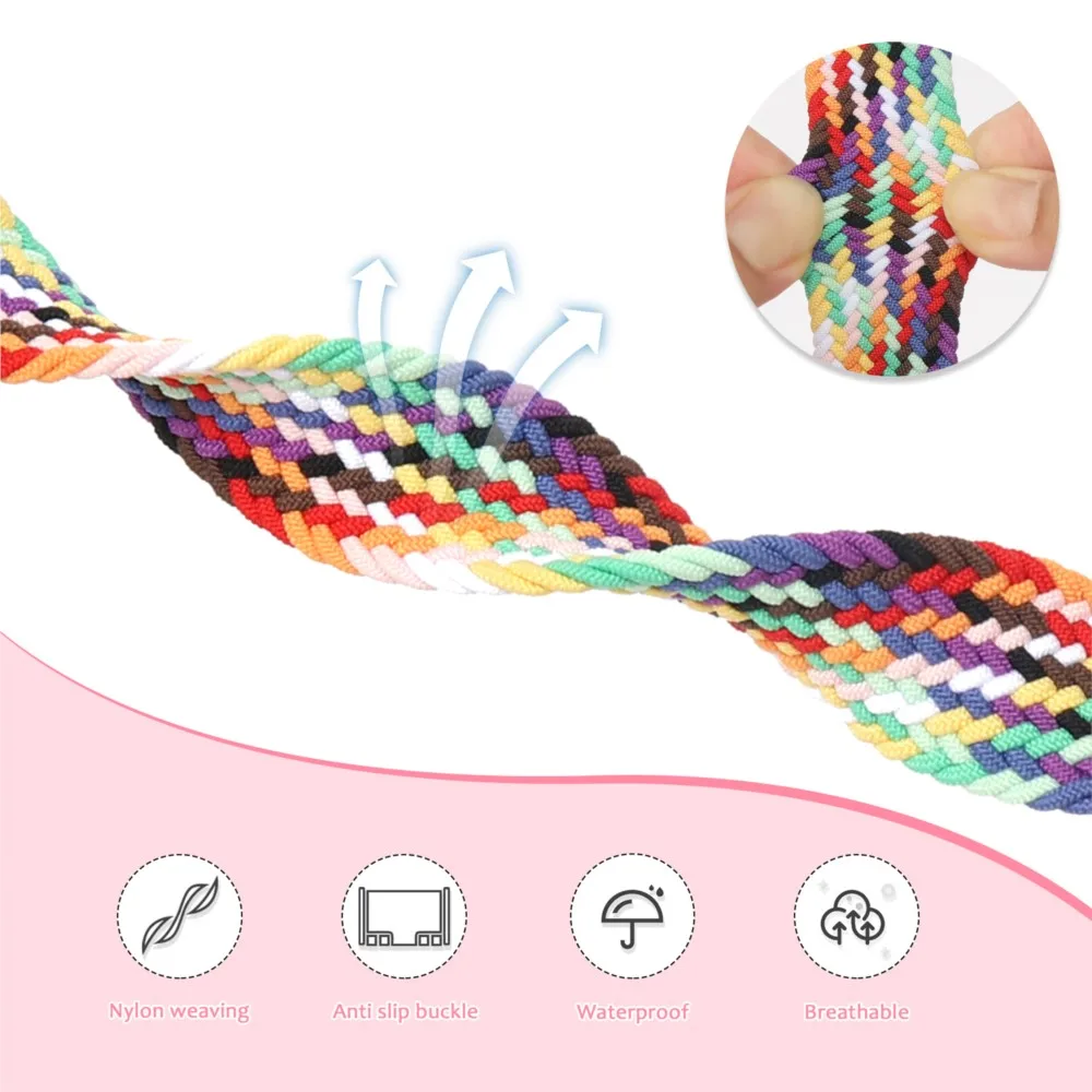 حزام مضفر لساعة Huawei Watch fit 4 pro حزام نايلون...