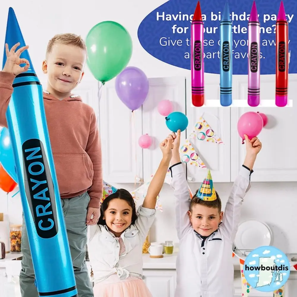 High Quality PVC Inflatable Pencil Jumbo Lightweight Decorations Prop Party Gift Cute Neon Crayon