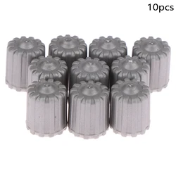 Set of 10 Gray Tire Valve Stem Caps with Gaskets - Durable Nylon Dust Covers for Tires (10pcs)