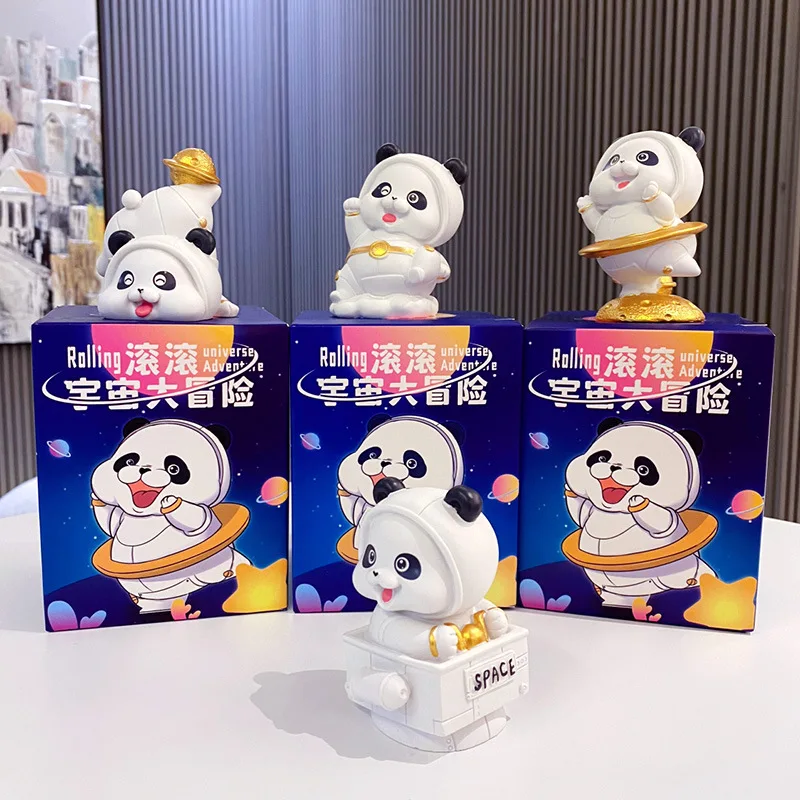 

Genuine Panda Rolling Universe Adventure Blind Box Ornament Cartoon Fun Cute Exquisite Hand Office Aberdeen Model Gift