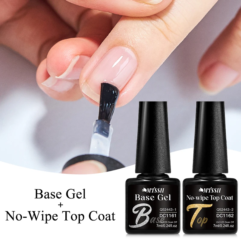 Mtssii 7ml Base Gel Nail polish Bright Color Semi Permanent Soak Off UV LED Nail Art No Wipe Top Coat Nail Art For Manicure 2