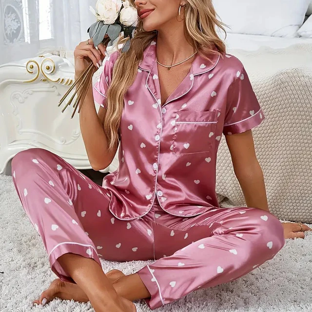 Black Satin Pajamas Set Women Nightwear Sleepwear Ice Silk Homewear White  Pijamas Long Sleeves Suits Pyjamas Femme Satin - AliExpress