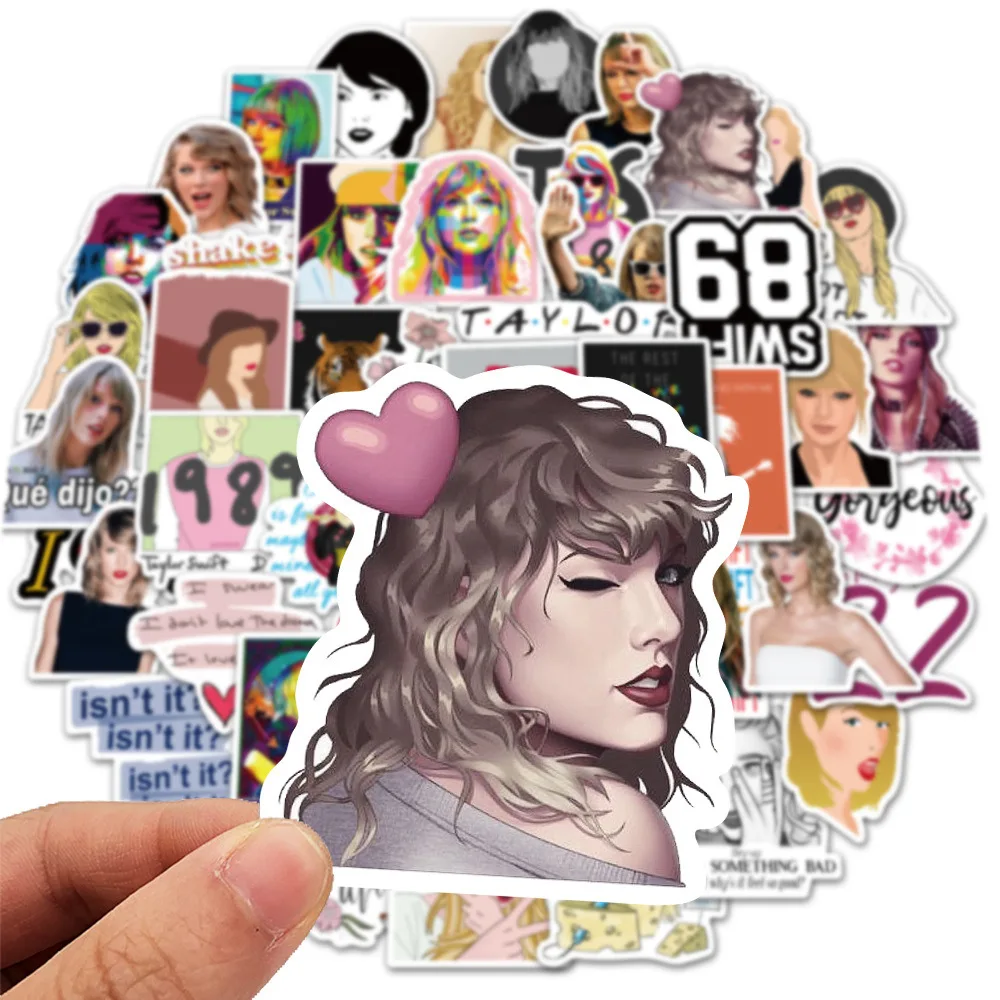 10/30/50PCS Pack Taylor Alison Swift Stickers Laptop Guitar Skateboard  Stationery Scrapbooking Guitar Laptop Sticker Kids Toys