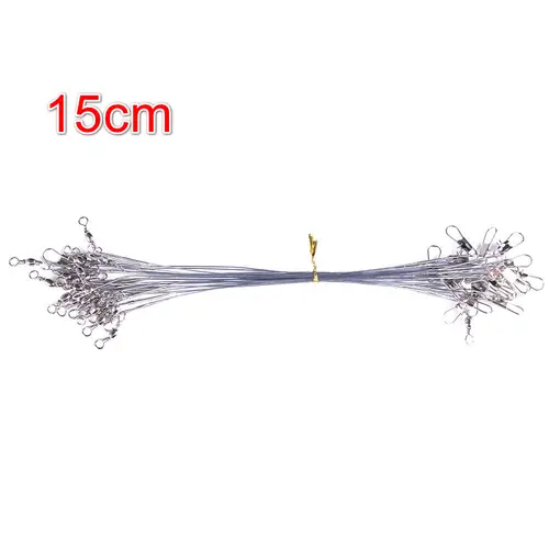 Anti Bite Steel Fishing Line Steel Wire Leader With Swivel Fishing Accessory Lead Core Leash Fishing Wire 15cm 20cm 25cm 30cm - Image 15